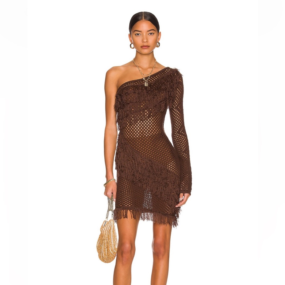 NWT: Tularosa - Peek A Boo Swim Cover Up, Medium, Miso Brown